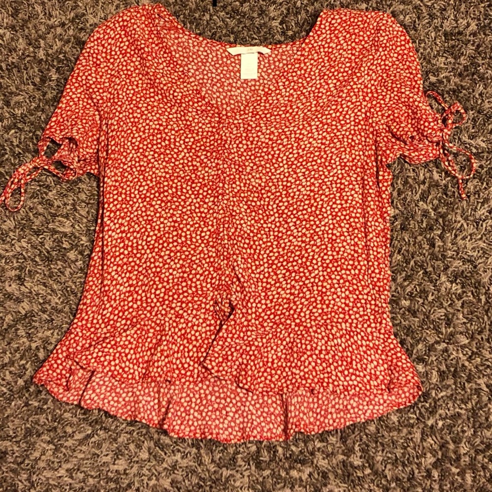 Floral Red H&M Blouse